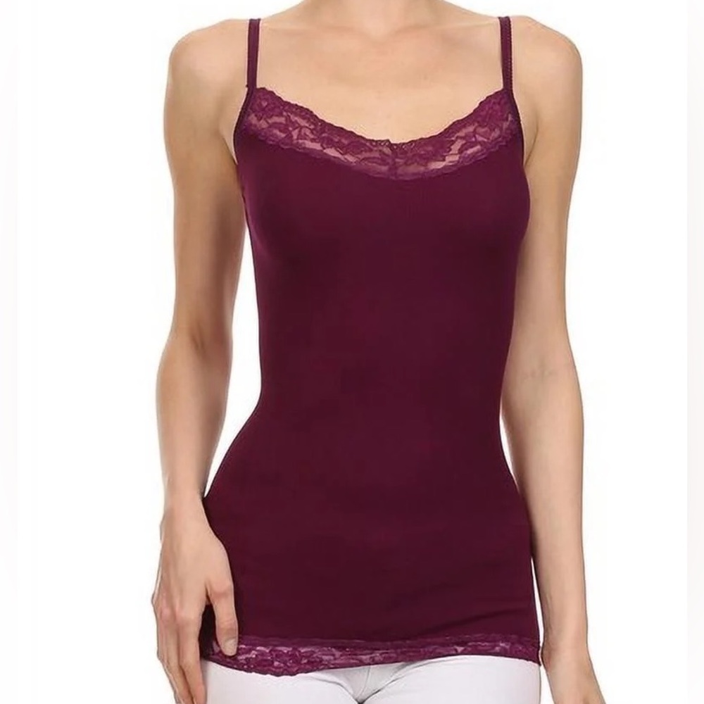 Women's Lace Trim Purple Top